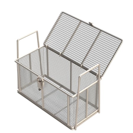 Anysizebasket Rectangular Wire Mesh Basket: 12Lx6Wx6H, 304 SS, 1/4 Rod Frame, Mesh: 2 x .063 TMT-120060060-Q02S